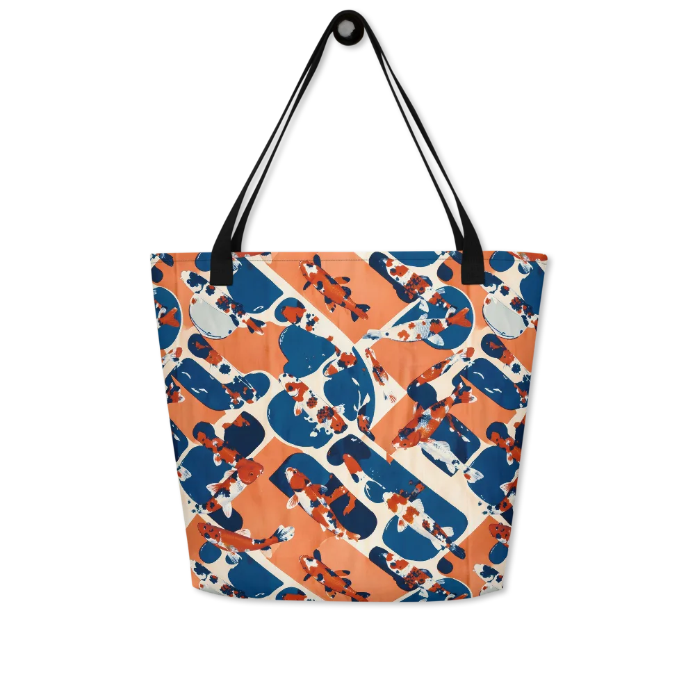 Koi Current on Large Tote Bag W/ Pocket — Front