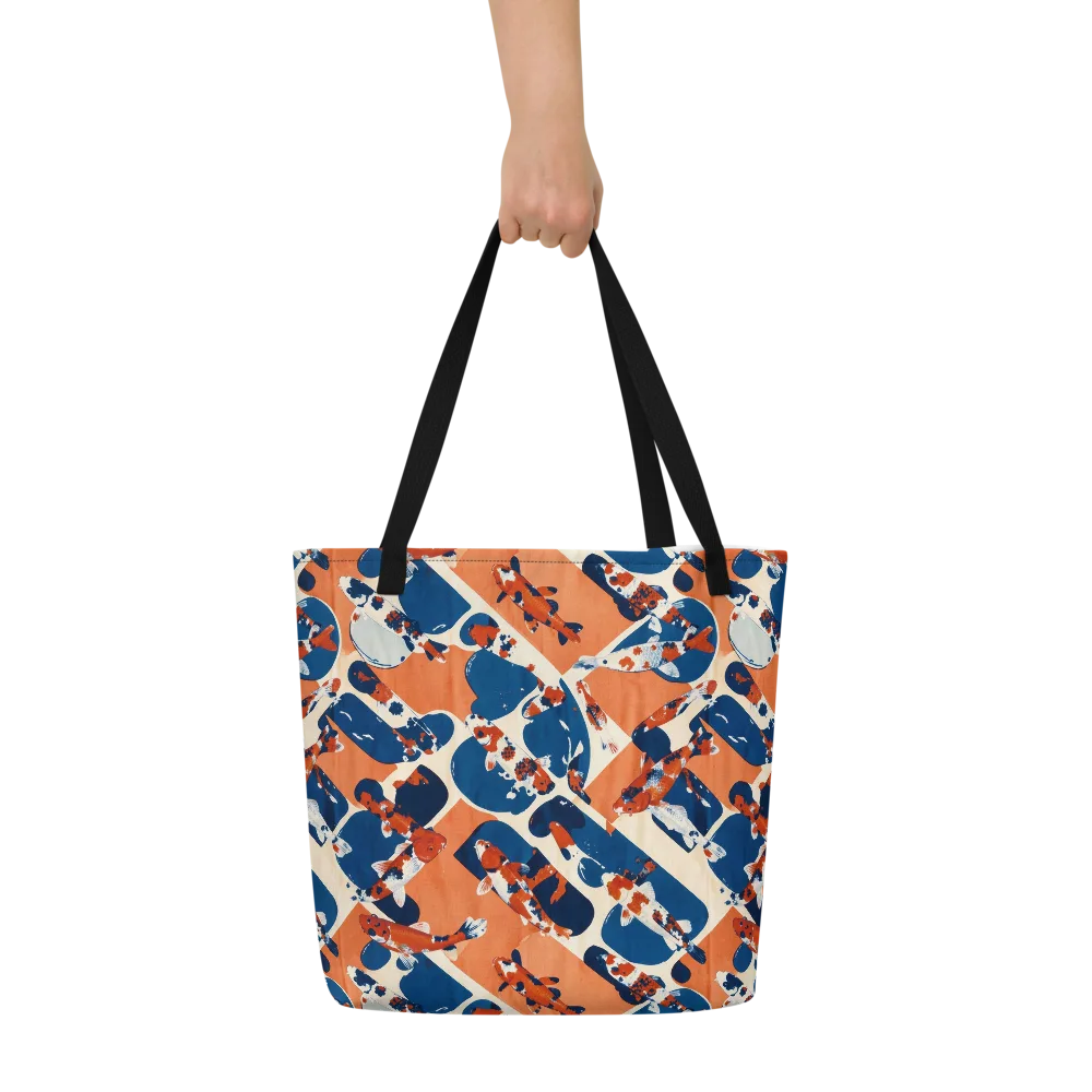 Koi Current on Large Tote Bag W/ Pocket — Front