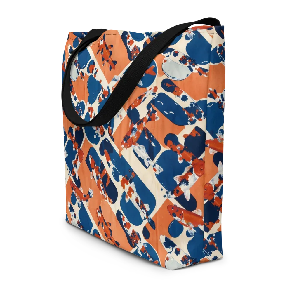 Koi Current on Large Tote Bag W/ Pocket — Front