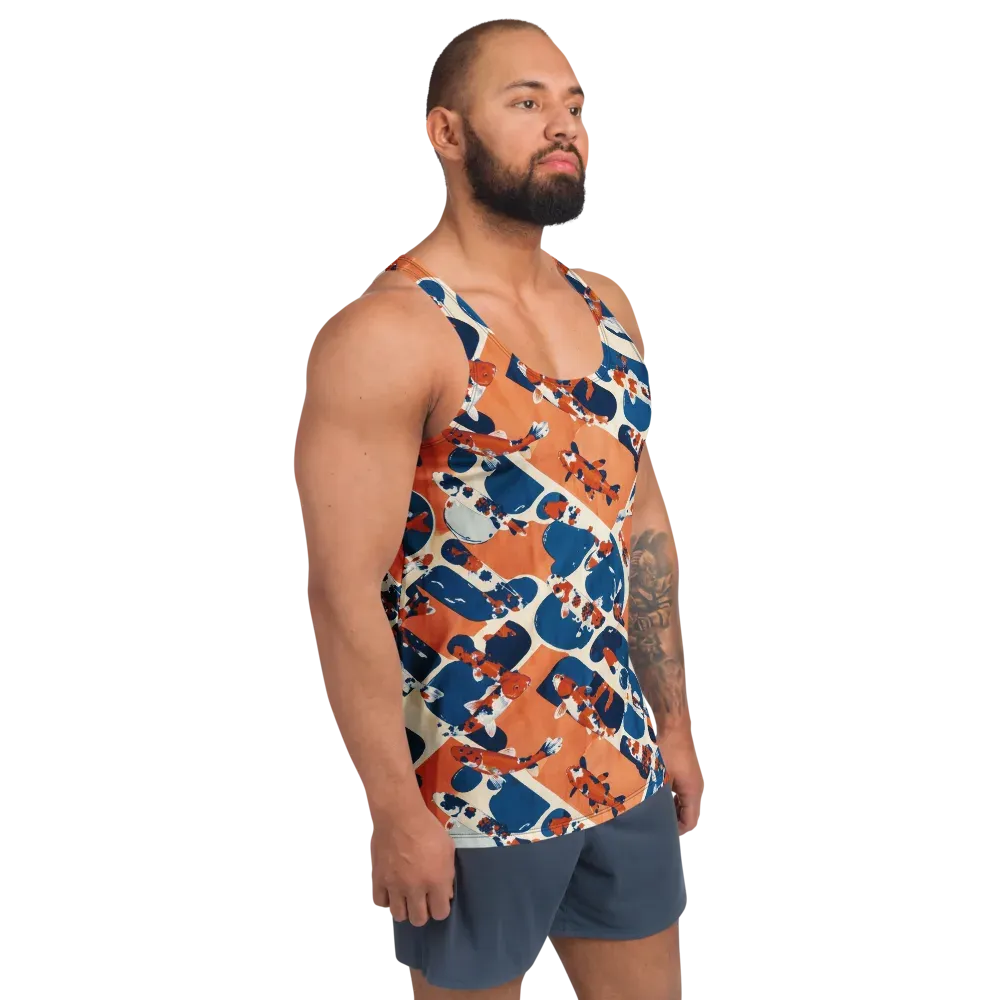 Koi Current on Men's Tank Top — Right Front