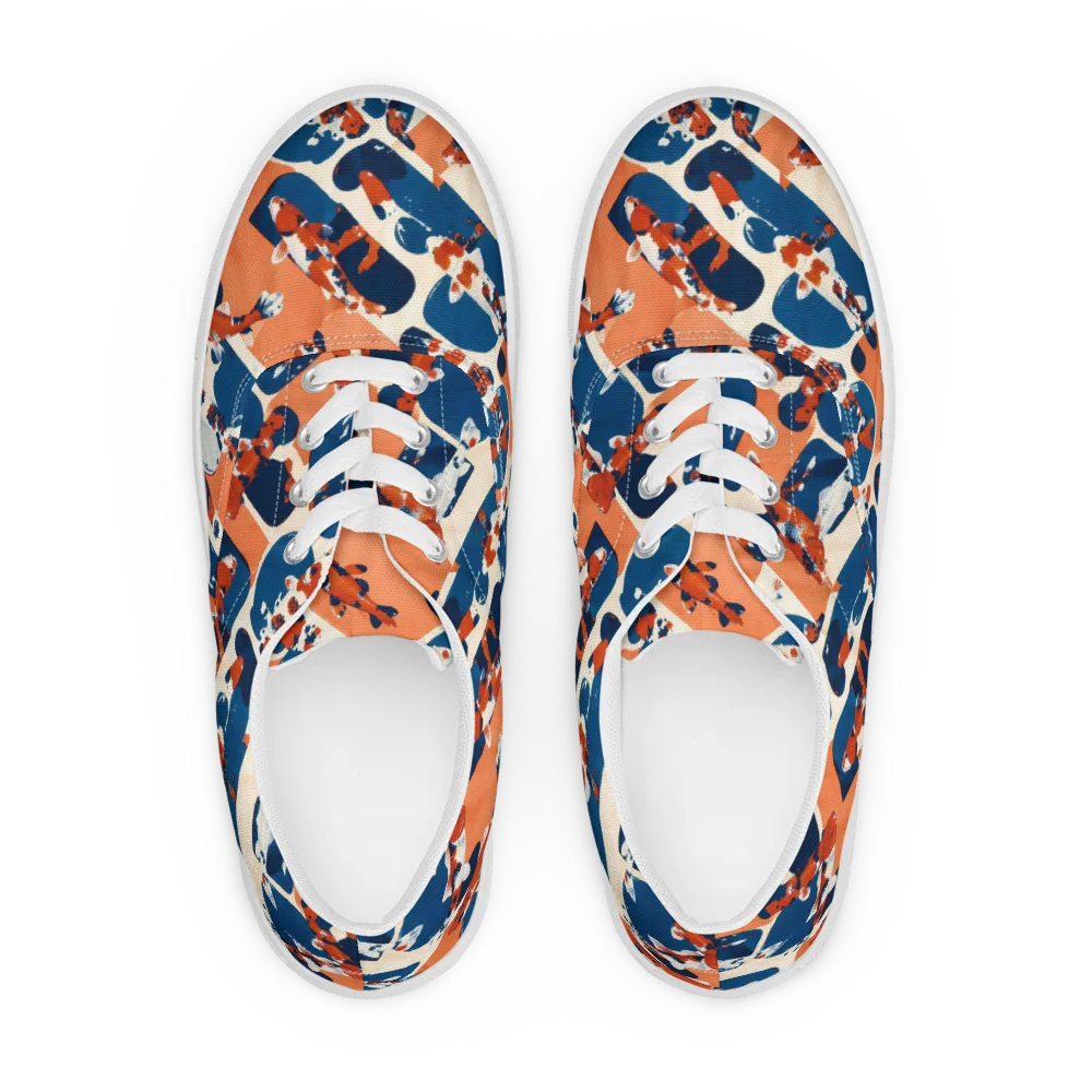 Koi Current on Men's Lace-Up Canvas Shoes — Front