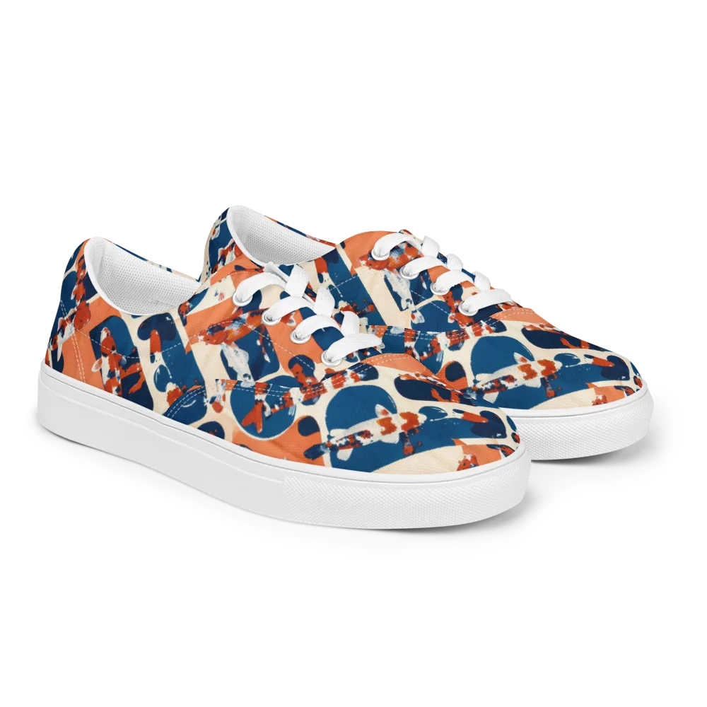 Koi Current on Men's Lace-Up Canvas Shoes — Right Front