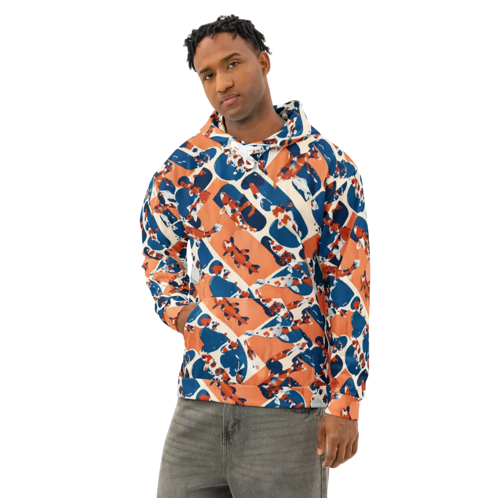 Koi Current on Cotton Hoodie — Left Front
