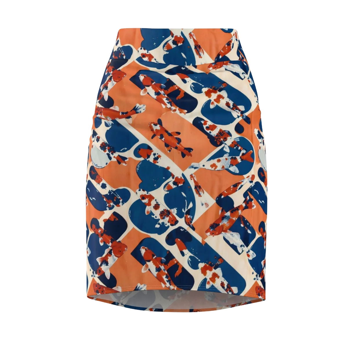 Koi Current on Pencil Skirt — Front