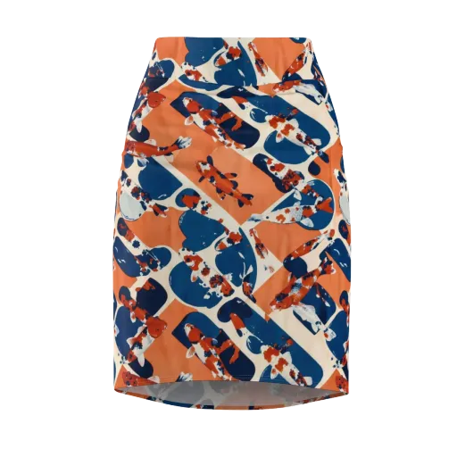 Koi Current on a Pencil Skirt
