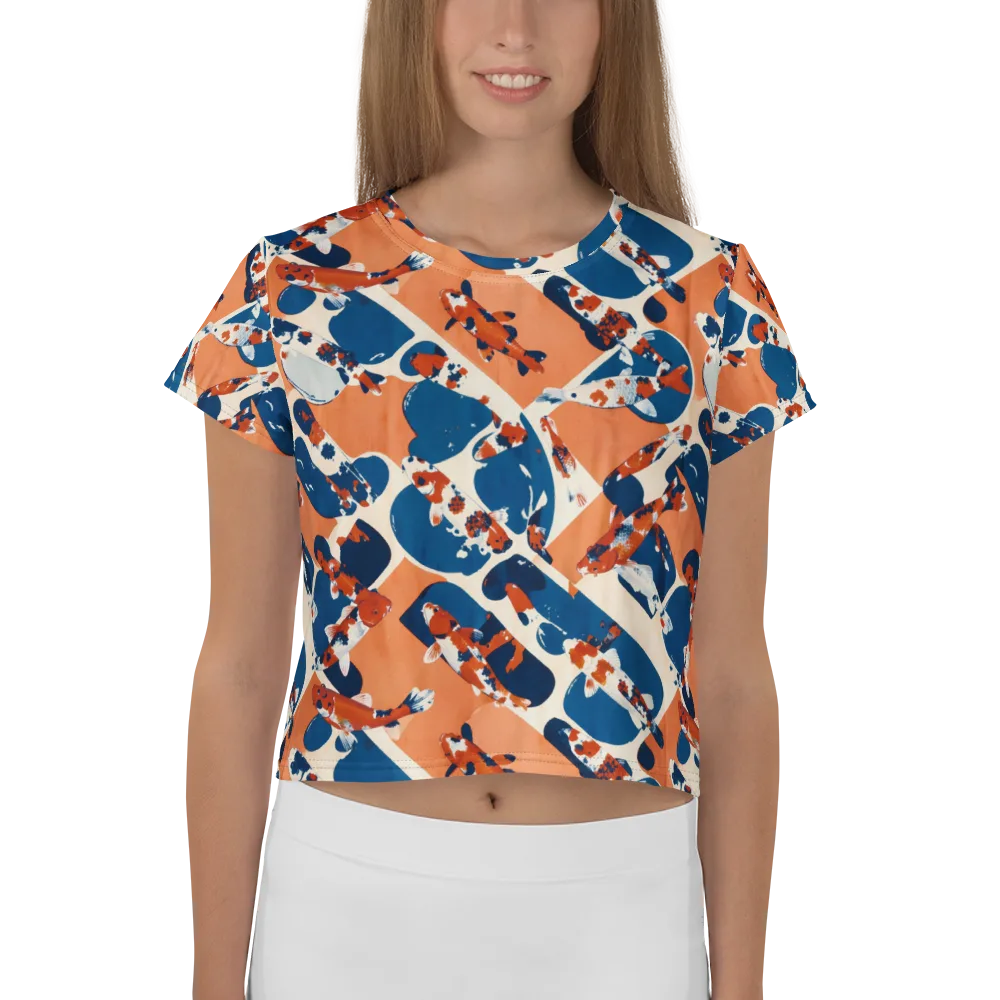 Koi Current on Crop Tee — Front