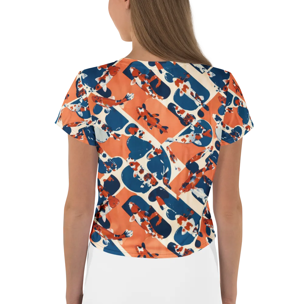 Koi Current on Crop Tee — Back
