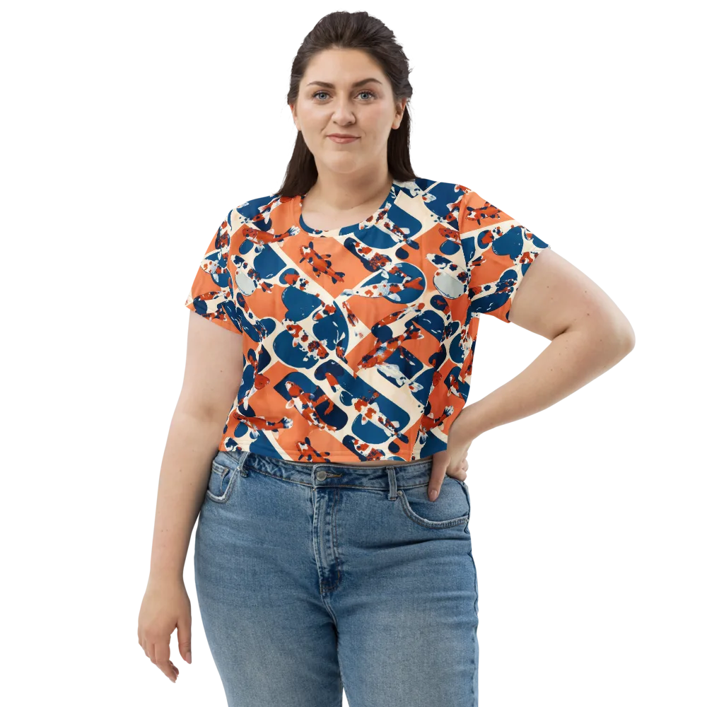 Koi Current on Crop Tee — Front