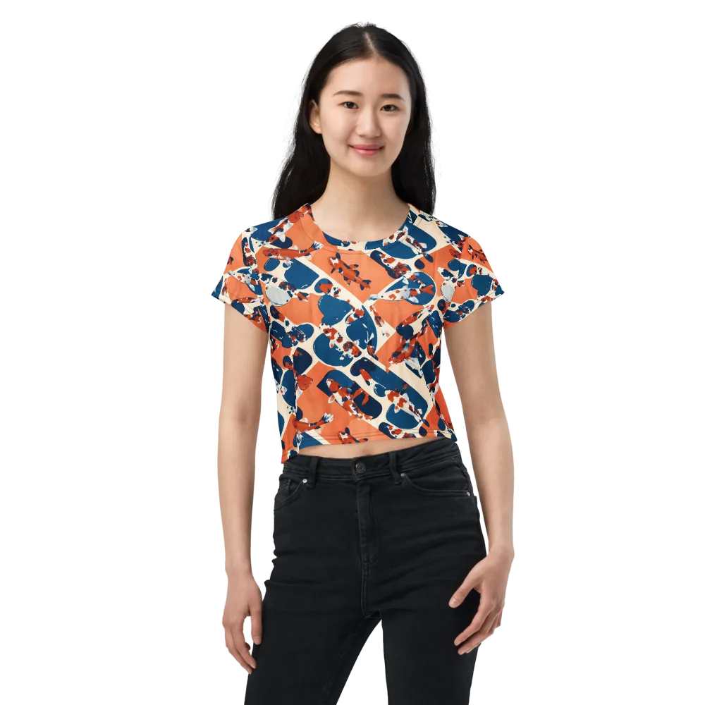 Koi Current on Crop Tee — Front