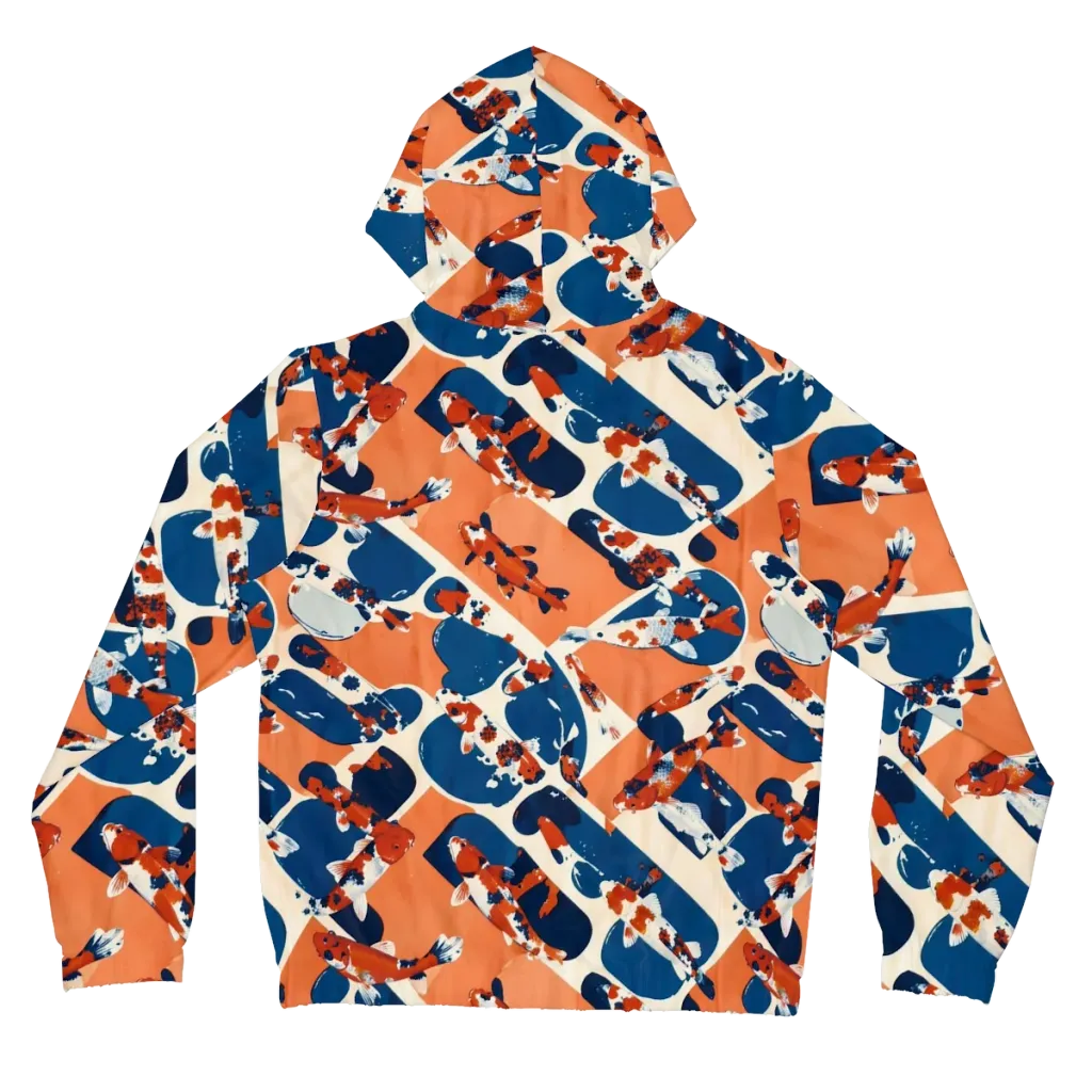 Koi Current on Women's Full-Zip Hoodie — Back