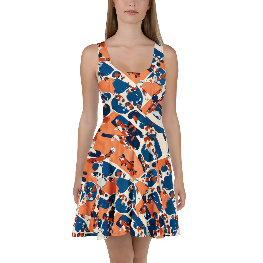 Koi Current on Skater Dress — Front