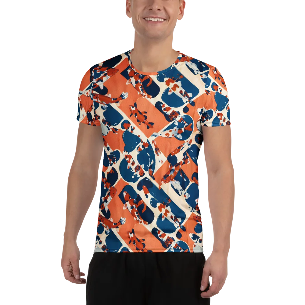 Koi Current on Men's Athletic T-Shirt — Front