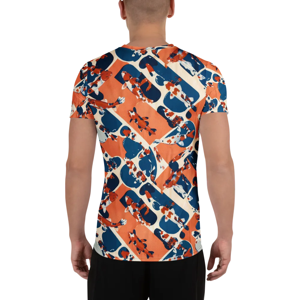 Koi Current on Men's Athletic T-Shirt — Back