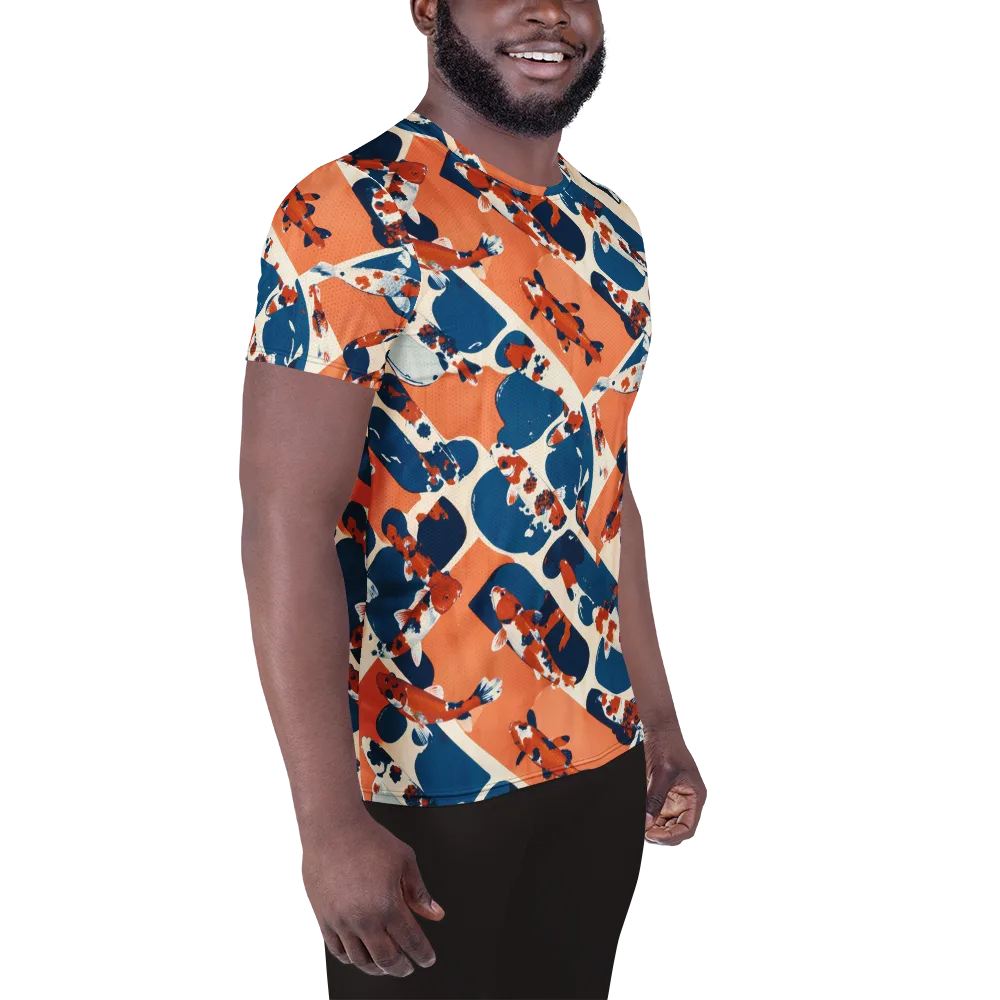 Koi Current on Men's Athletic T-Shirt — Right
