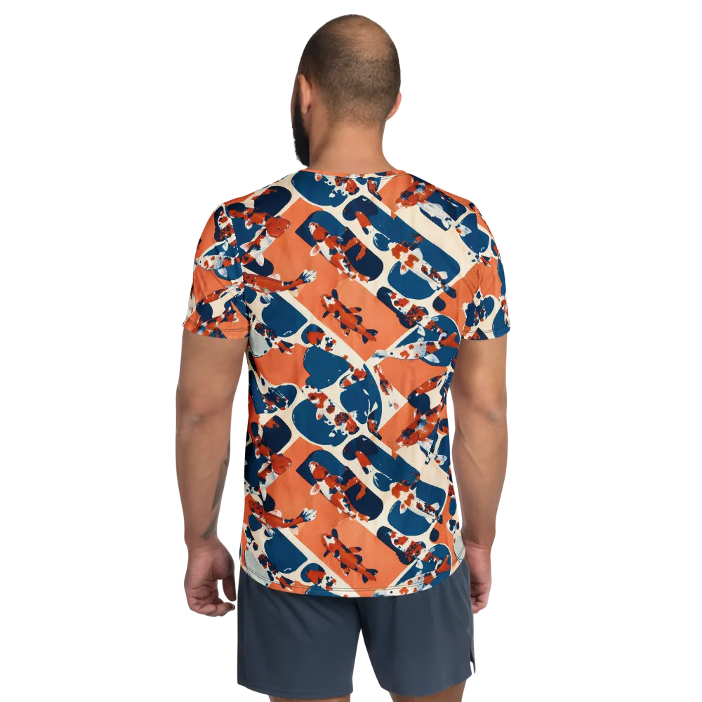Koi Current on Men's Athletic T-Shirt — Back
