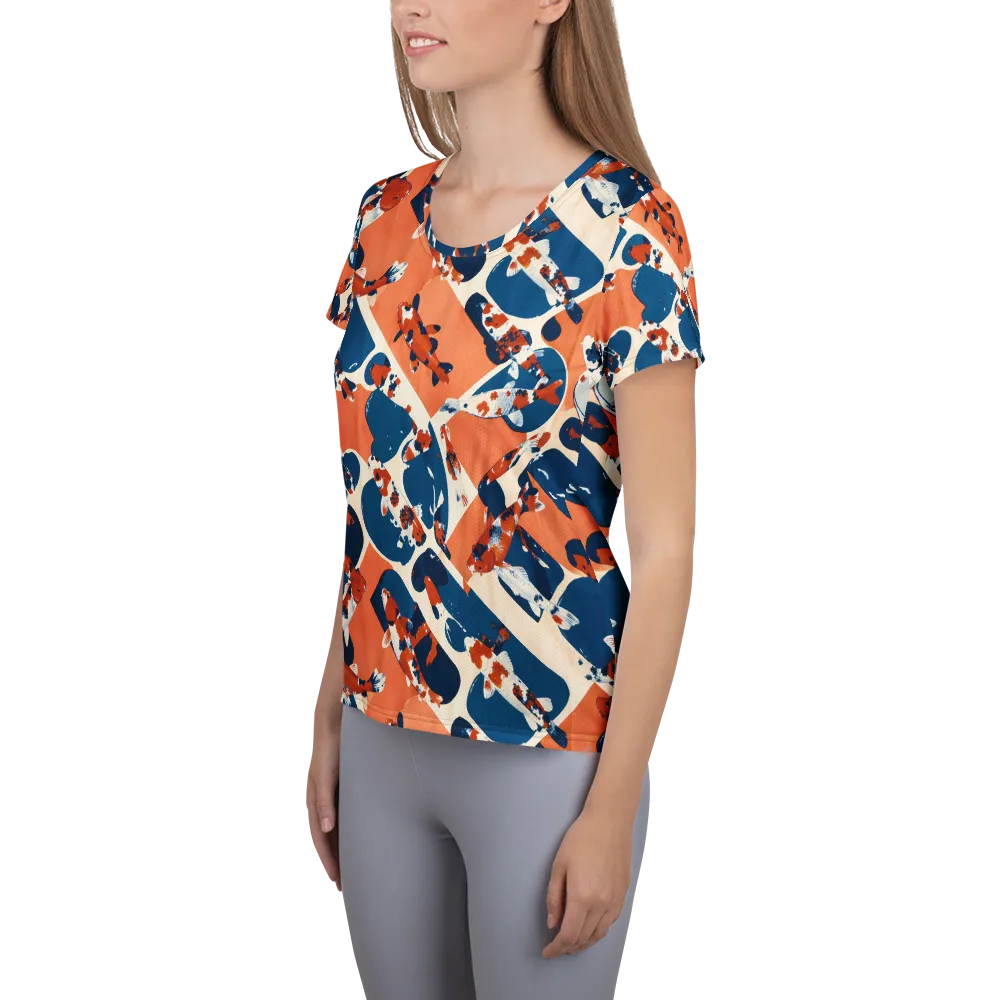 Koi Current on Women's Athletic T-Shirt — Left