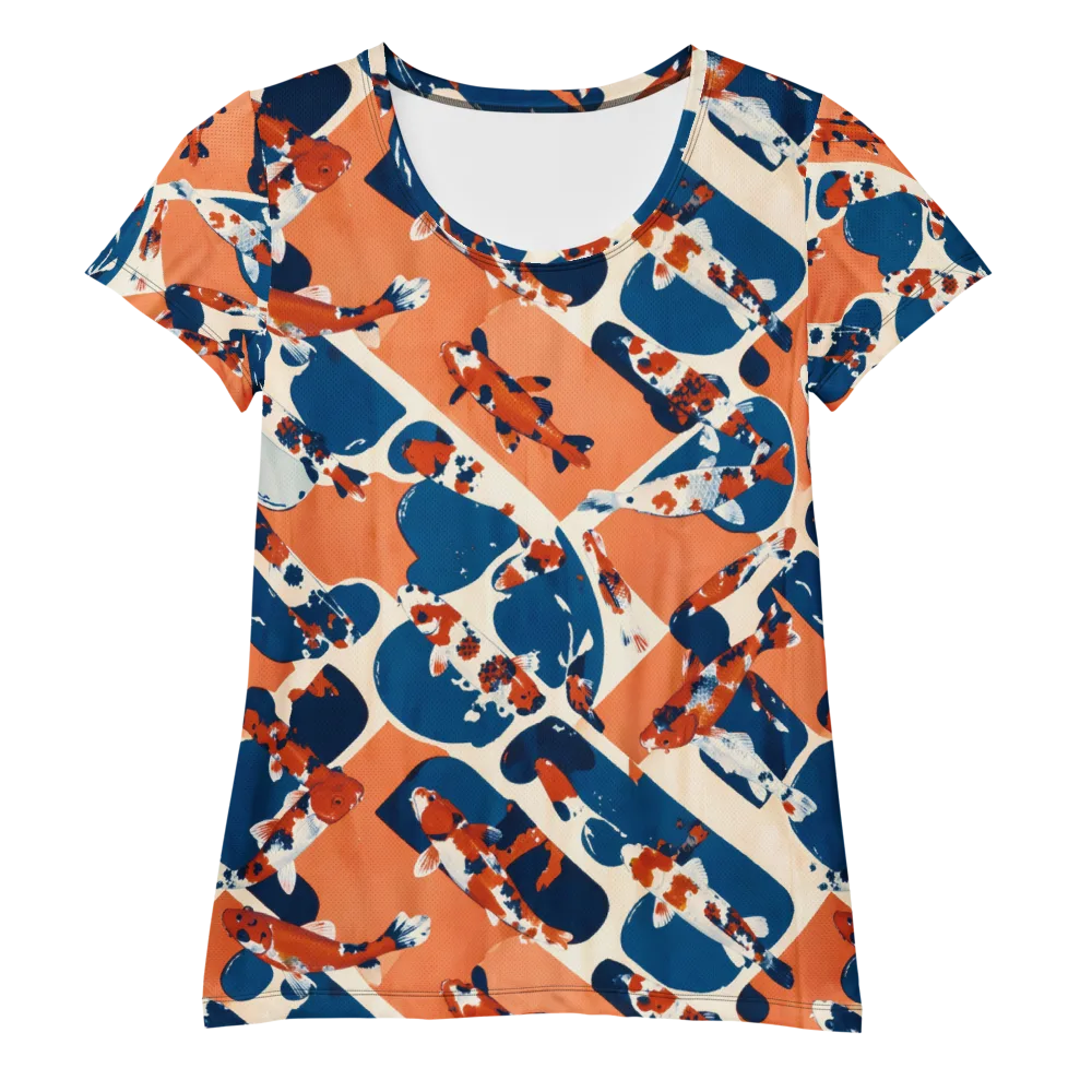Koi Current on Women's Athletic T-Shirt — Front