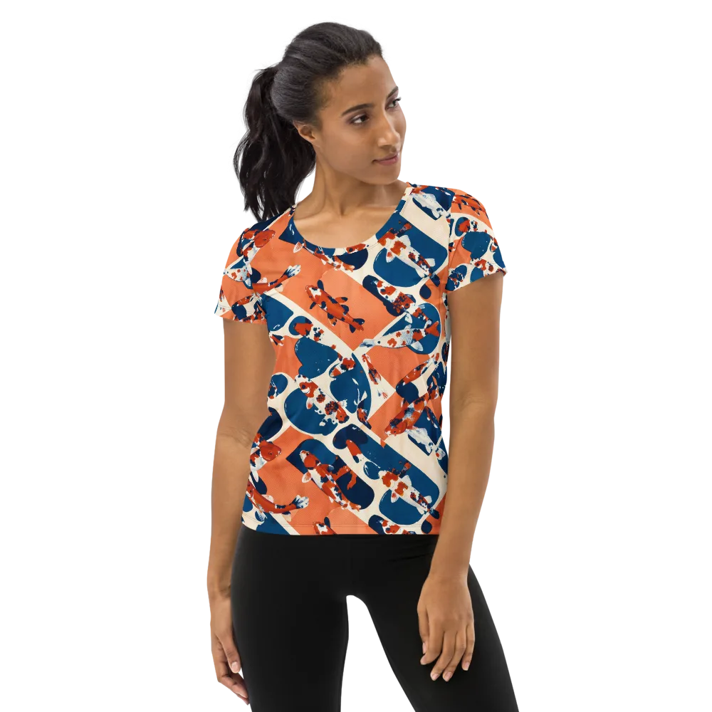 Koi Current on Women's Athletic T-Shirt — Front