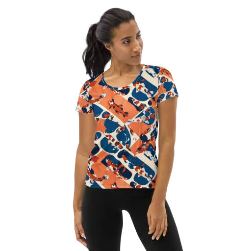 Koi Current on a Women's Athletic T-Shirt