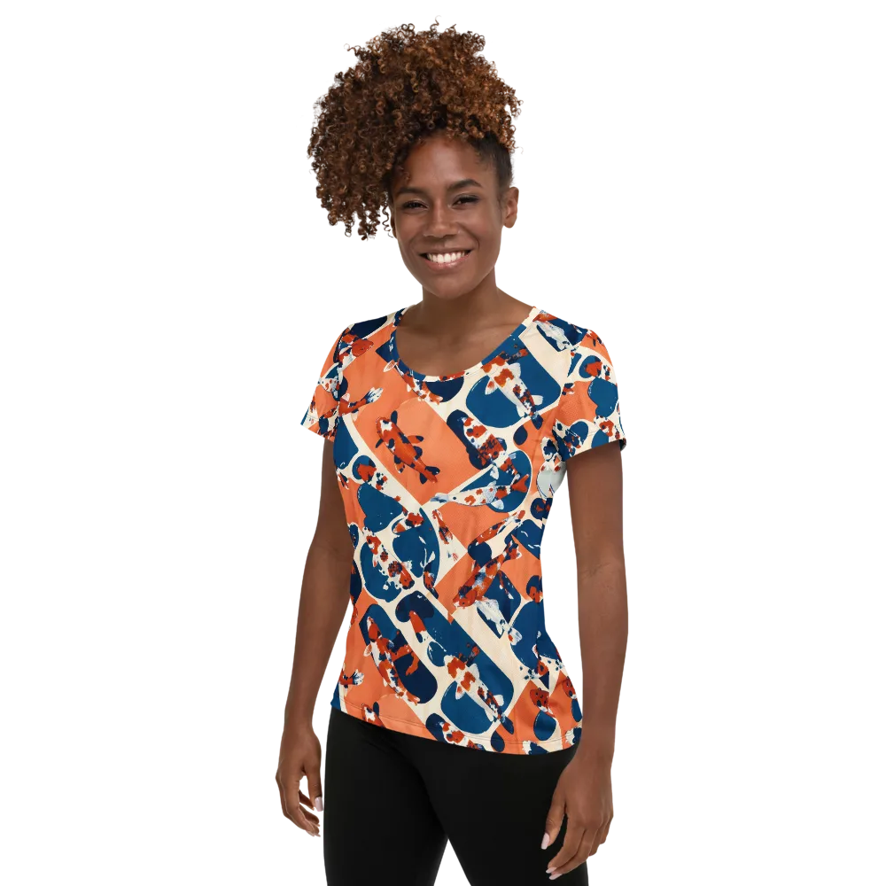 Koi Current on Women's Athletic T-Shirt — Left