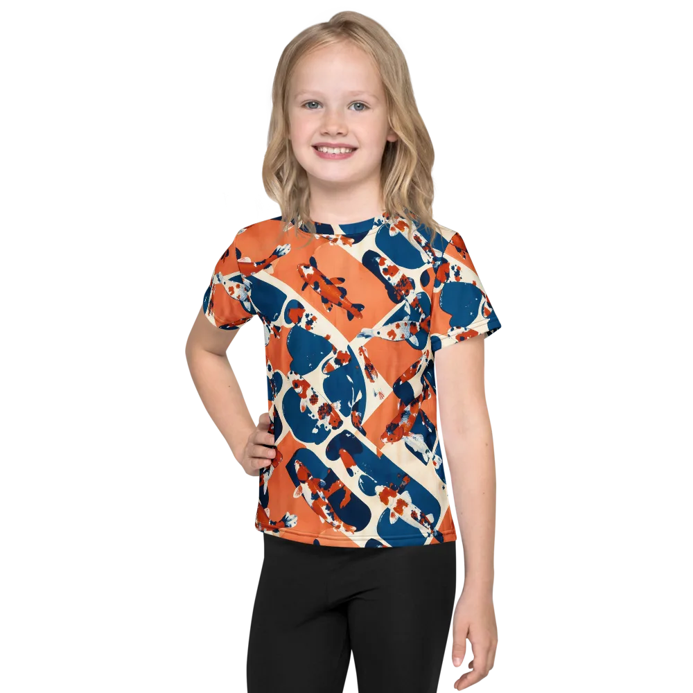 Koi Current on Kids Crew Neck T-Shirt — Front