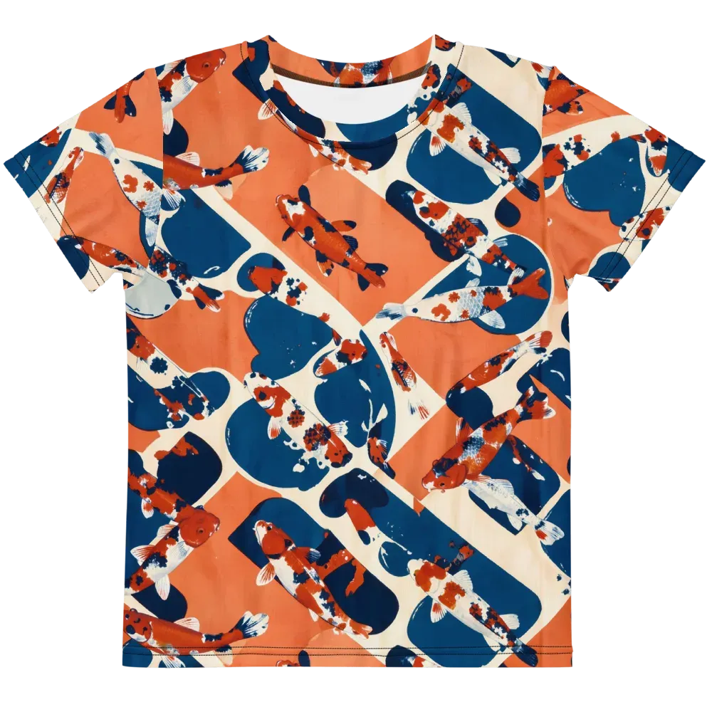 Koi Current on Kids Crew Neck T-Shirt — Front