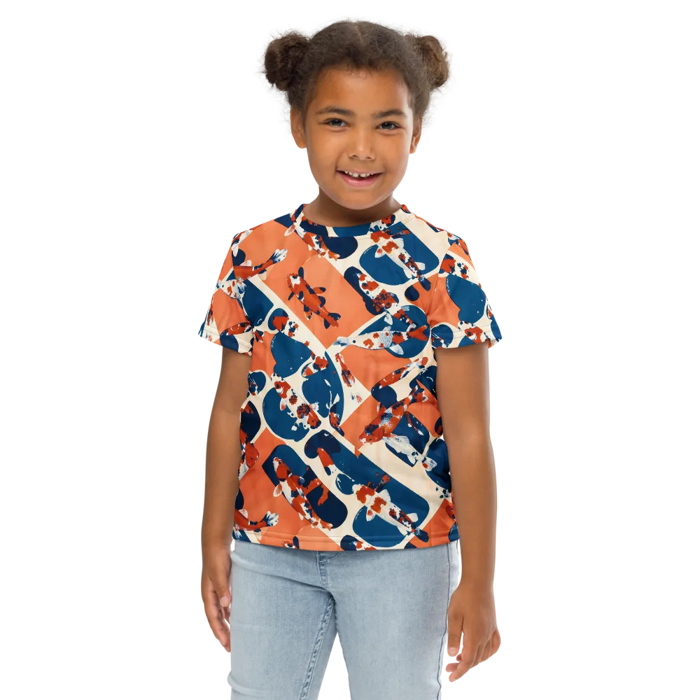 Koi Current on Kids Crew Neck T-Shirt — Front