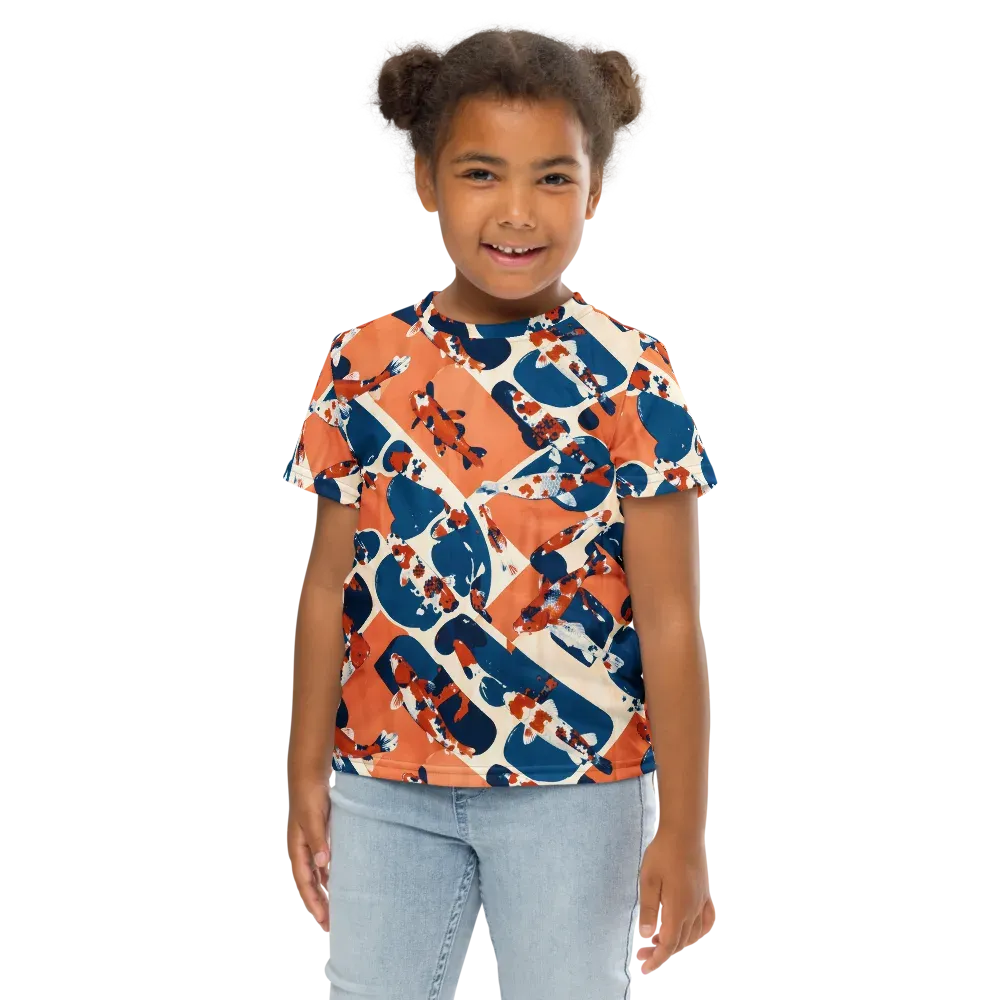 Koi Current on Kids Crew Neck T-Shirt — Front