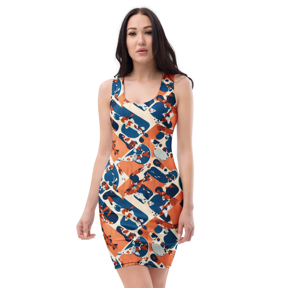 Koi Current on Bodycon Dress — Front