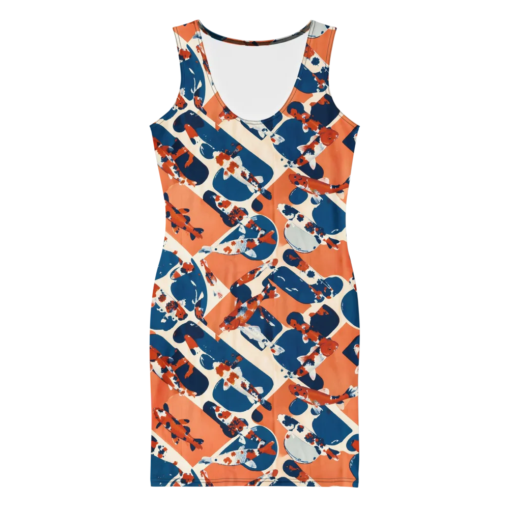 Koi Current on Bodycon Dress — Front