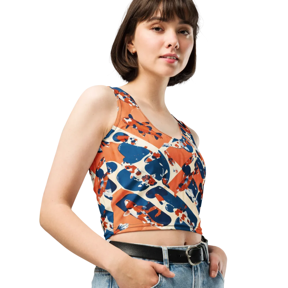 Koi Current on Crop Top — Right Front