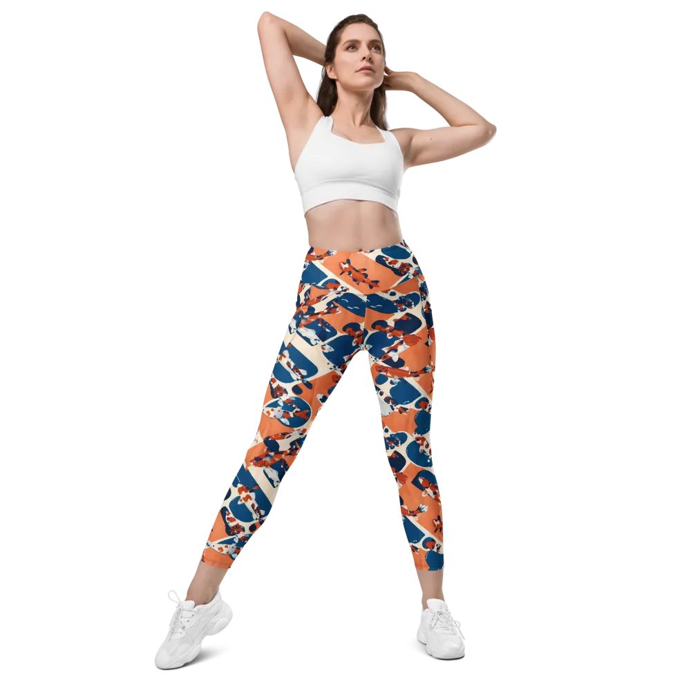 Koi Current on Leggings with Pockets — Front