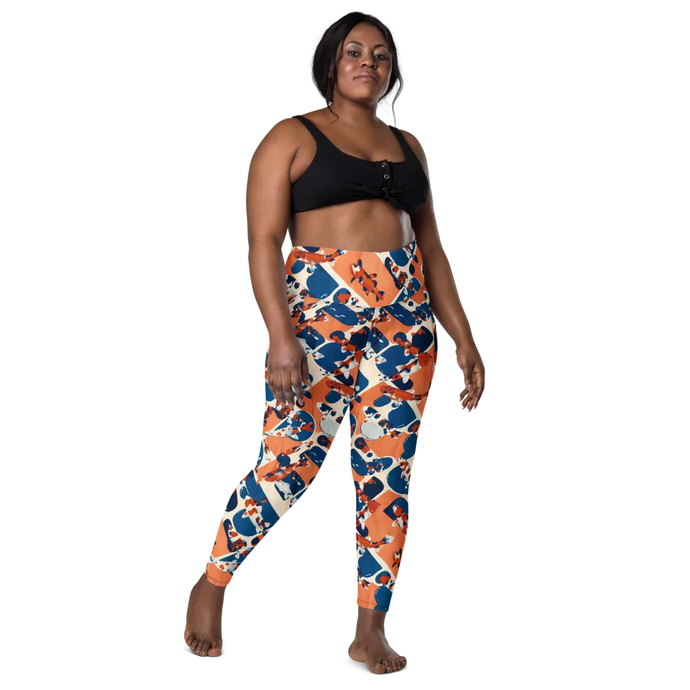 Koi Current on Leggings with Pockets — Front