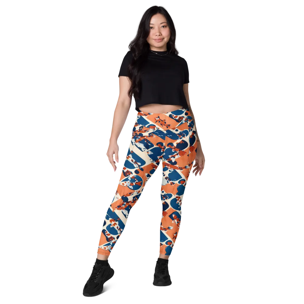 Koi Current on Leggings with Pockets — Front