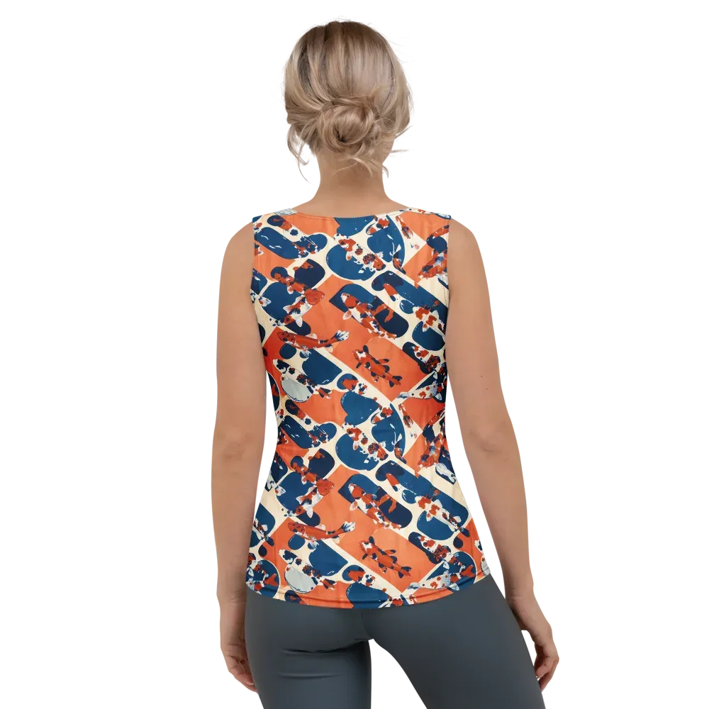 Koi Current on Women's Tank Top — Back