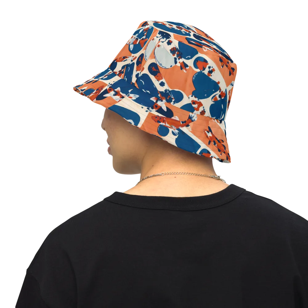 Koi Current on Reversible Bucket Hat — Back Inside