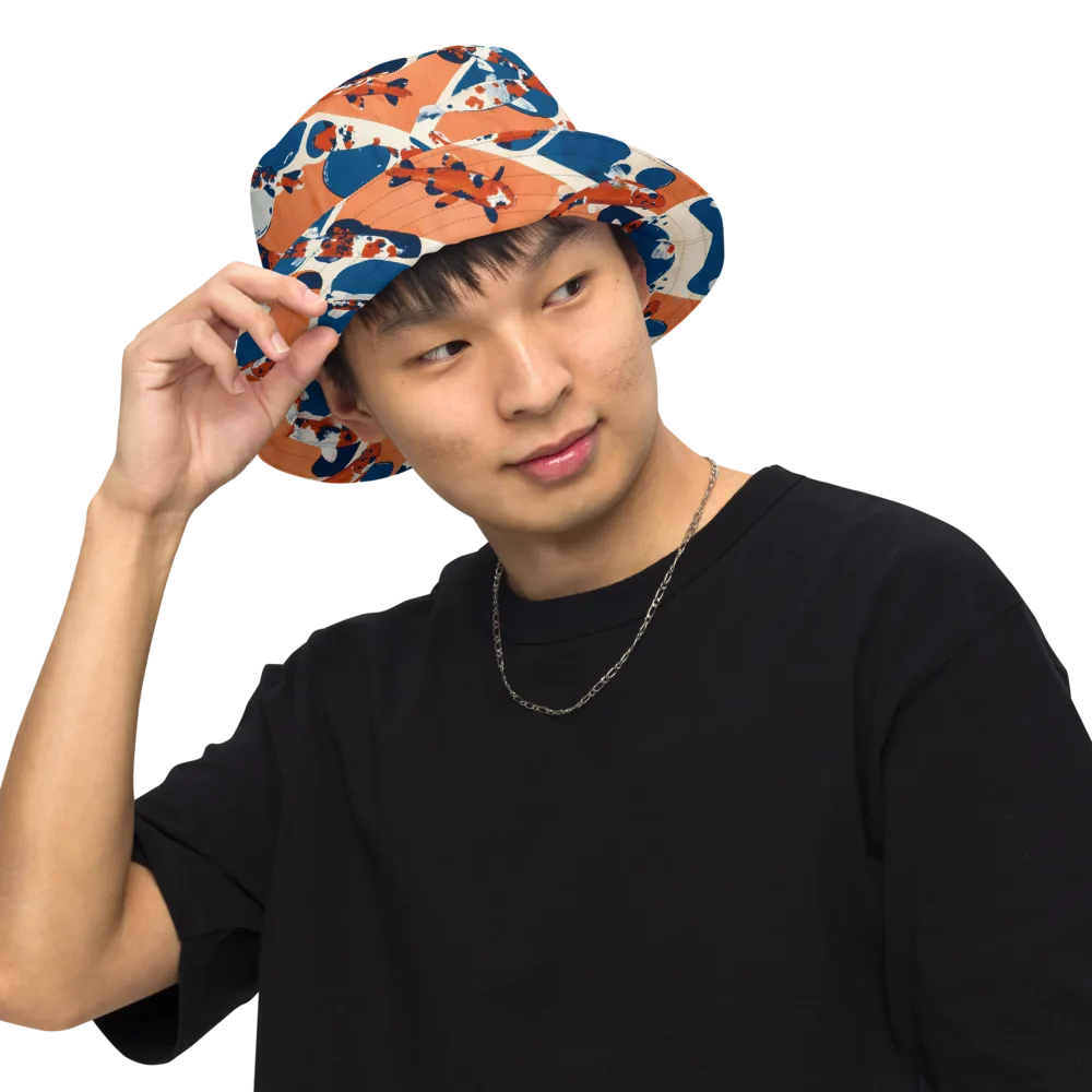 Koi Current on Reversible Bucket Hat — Front Inside