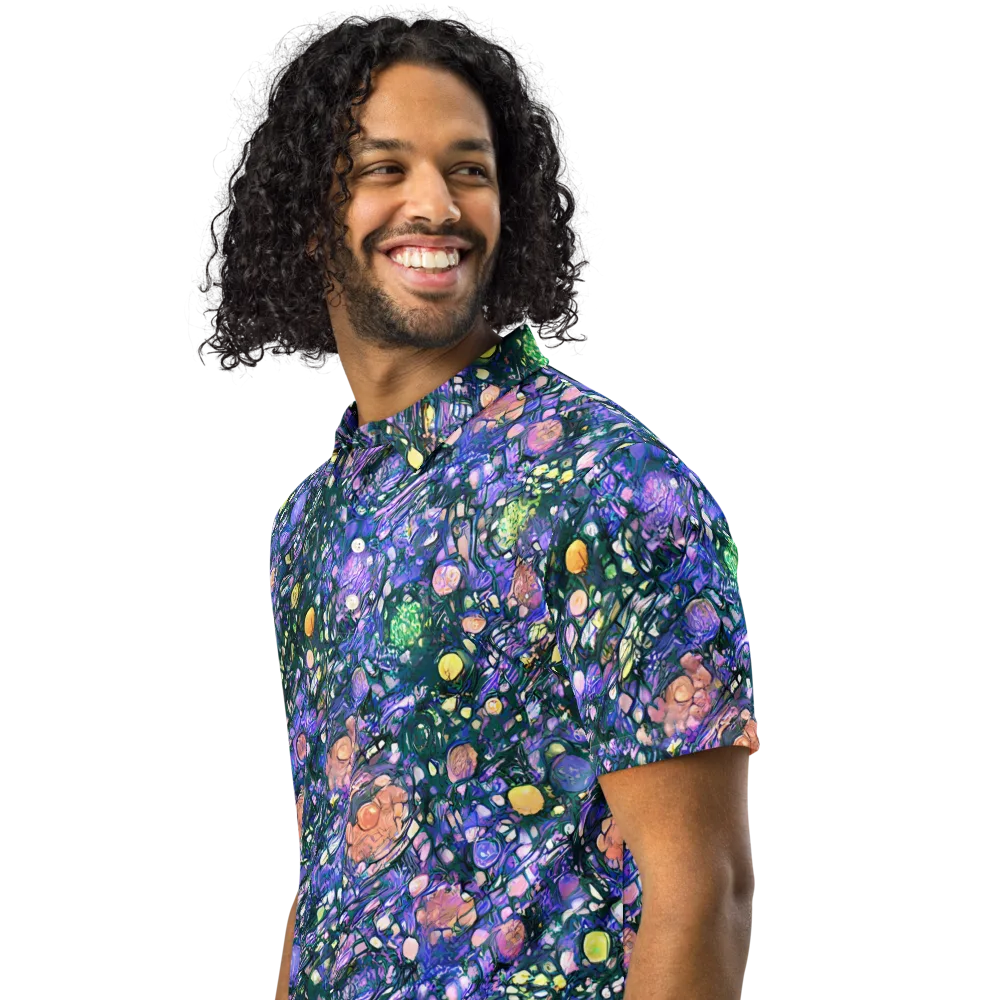 Neon Conservatory on Men's Slim Fit Polo Shirt — Left Front