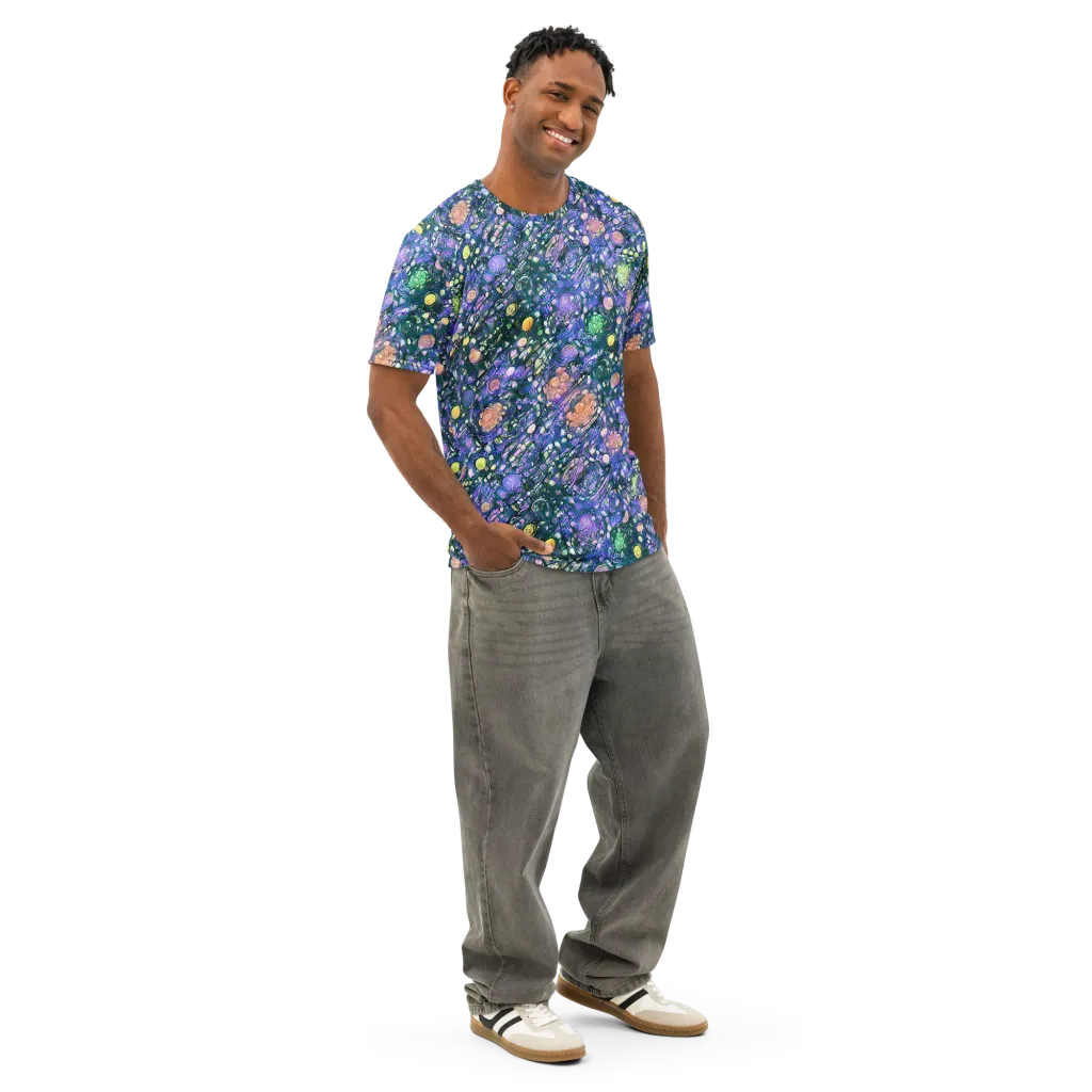 Neon Conservatory on Men's Cotton Crew Neck T-Shirt — Right Front