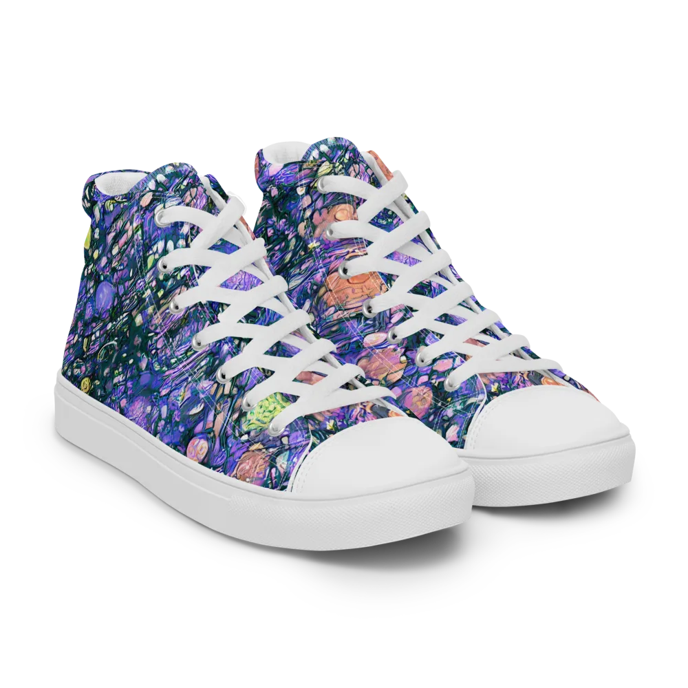 Neon Conservatory on Men's High Top Canvas Shoes — Right Front