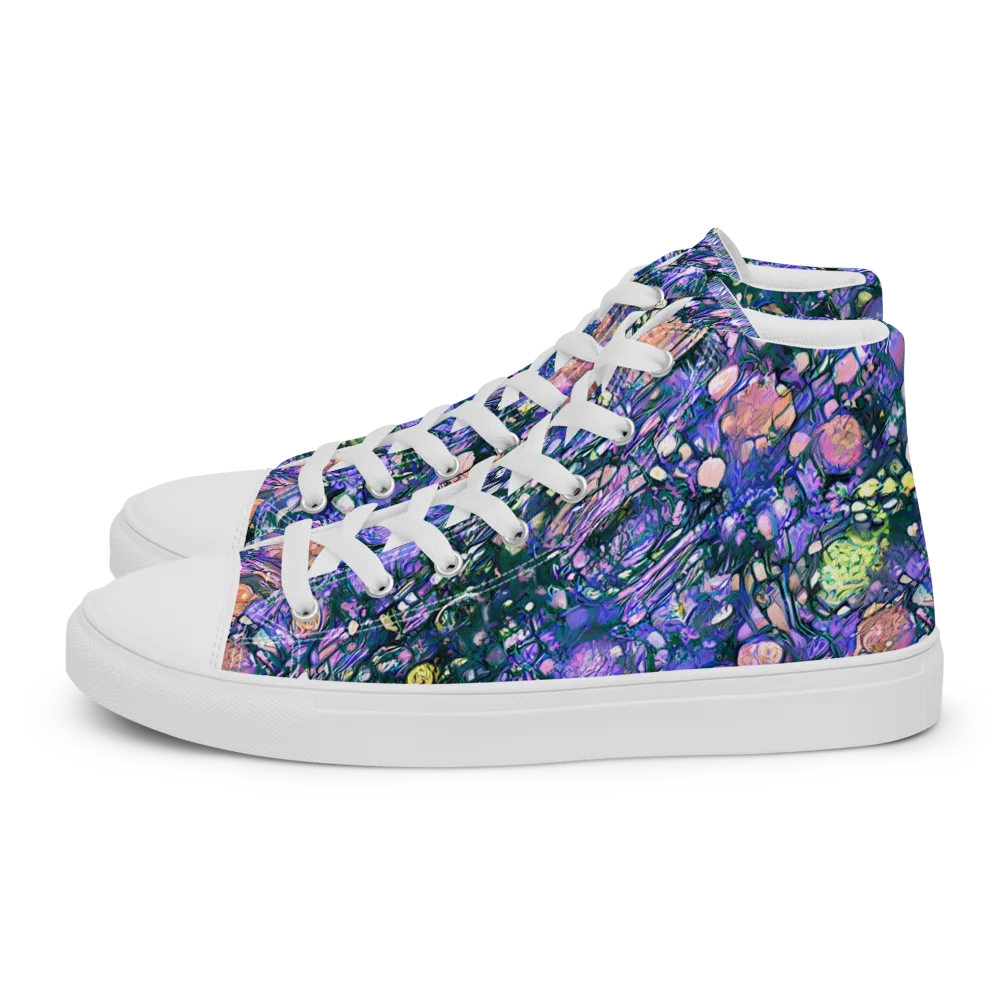 Neon Conservatory on Men's High Top Canvas Shoes — Left