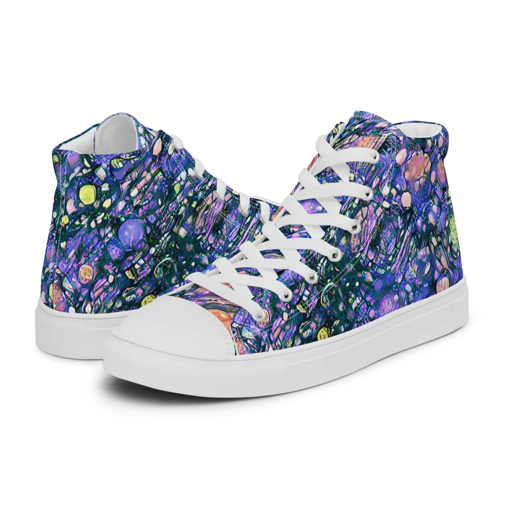 Neon Conservatory on Men's High Top Canvas Shoes — Left