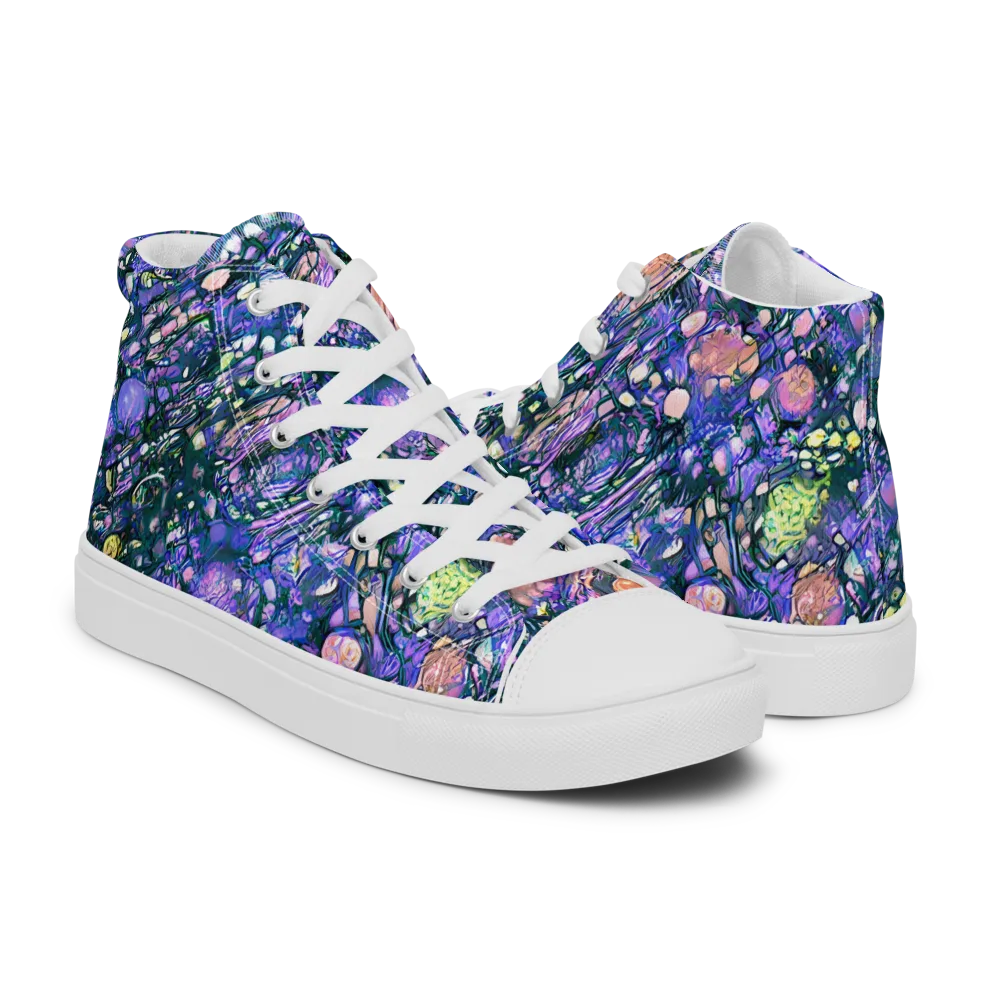 Neon Conservatory on Men's High Top Canvas Shoes — Right