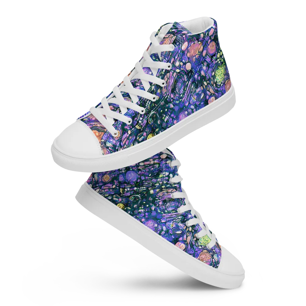 Neon Conservatory on Men's High Top Canvas Shoes — Front