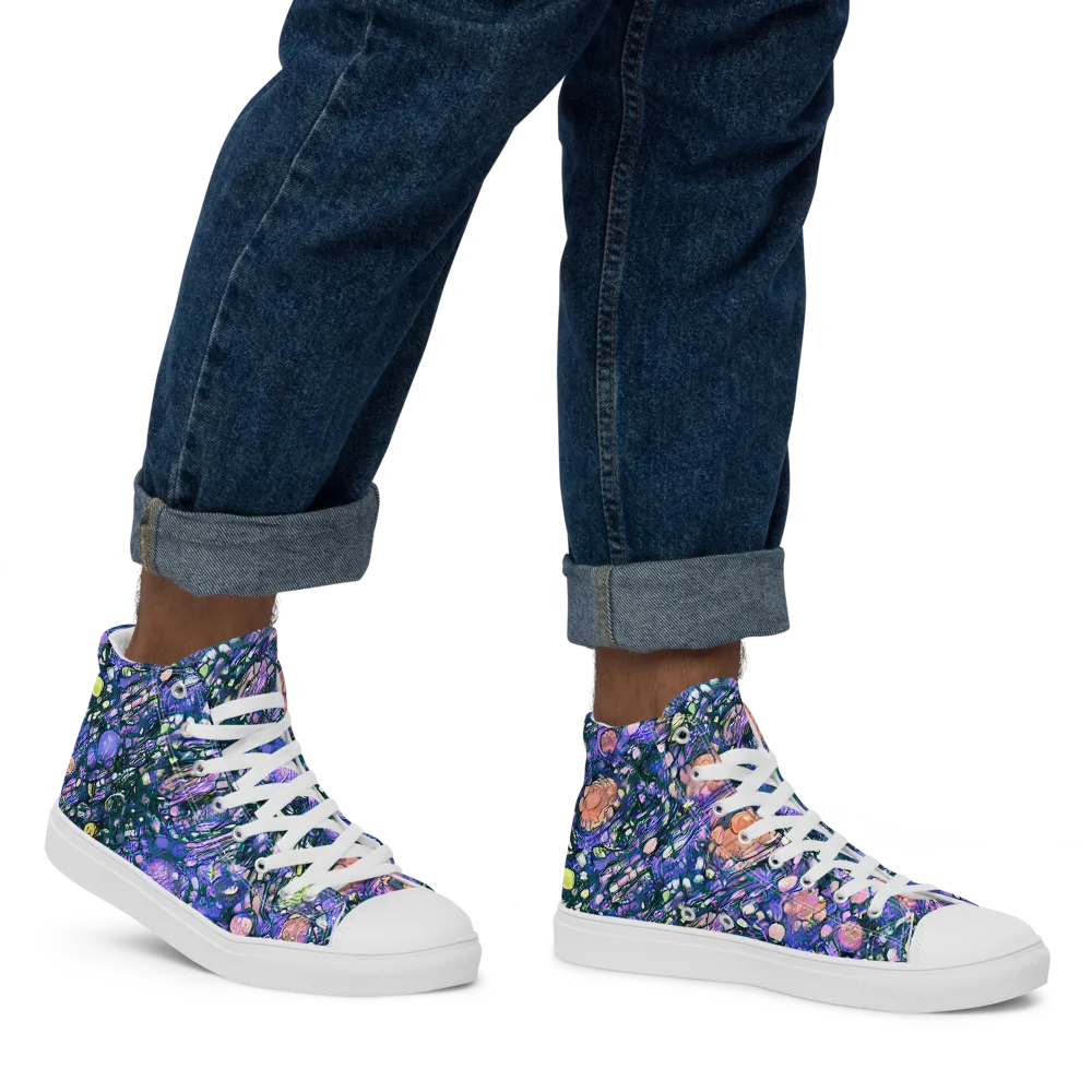 Neon Conservatory on Men's High Top Canvas Shoes — Right