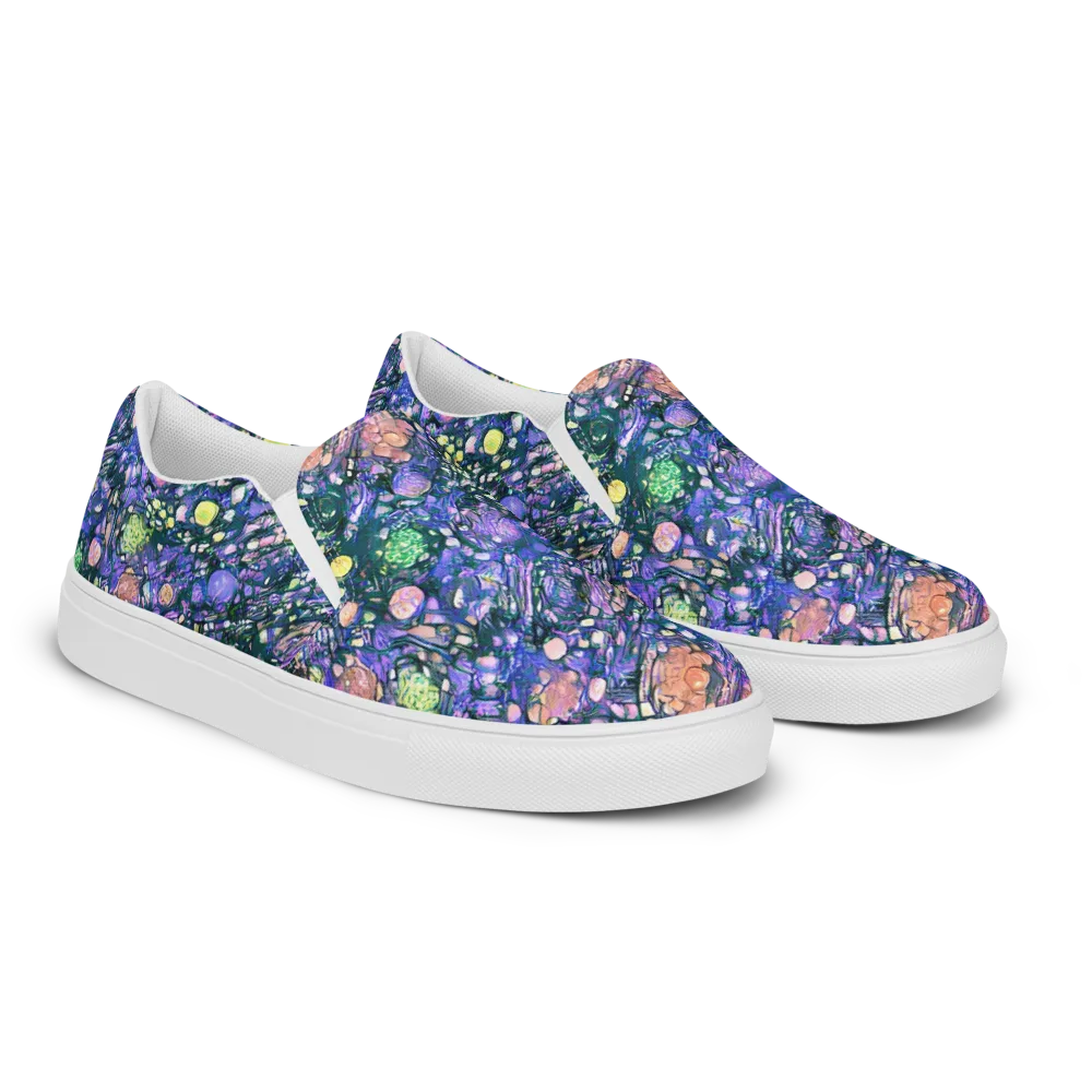 Neon Conservatory on Men's Slip-On Canvas Shoes — Right Front