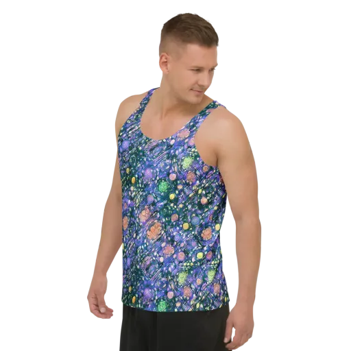 Neon Conservatory on a Men's Tank Top