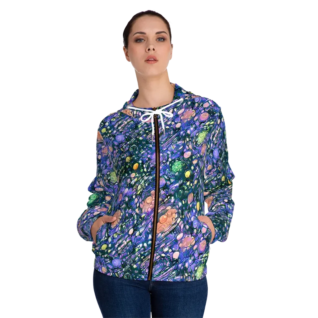 Neon Conservatory on Women's Full-Zip Hoodie — Front On Person