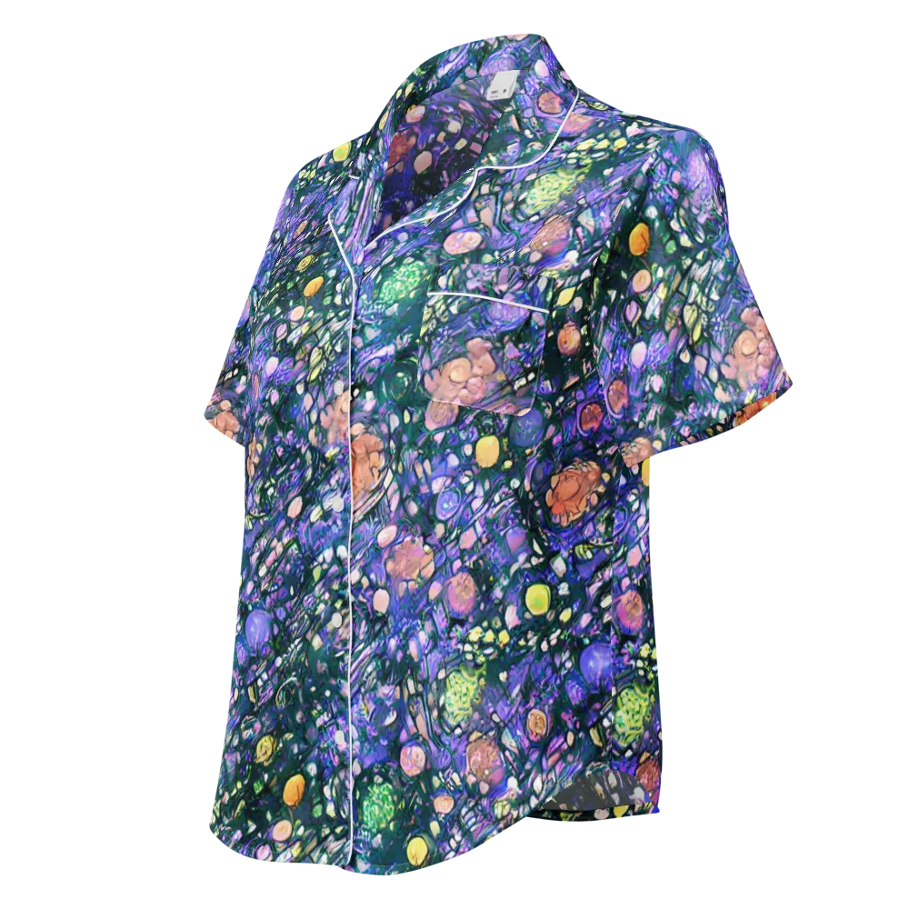 Neon Conservatory on Women's Short Sleeve Pajama Top — Left Front