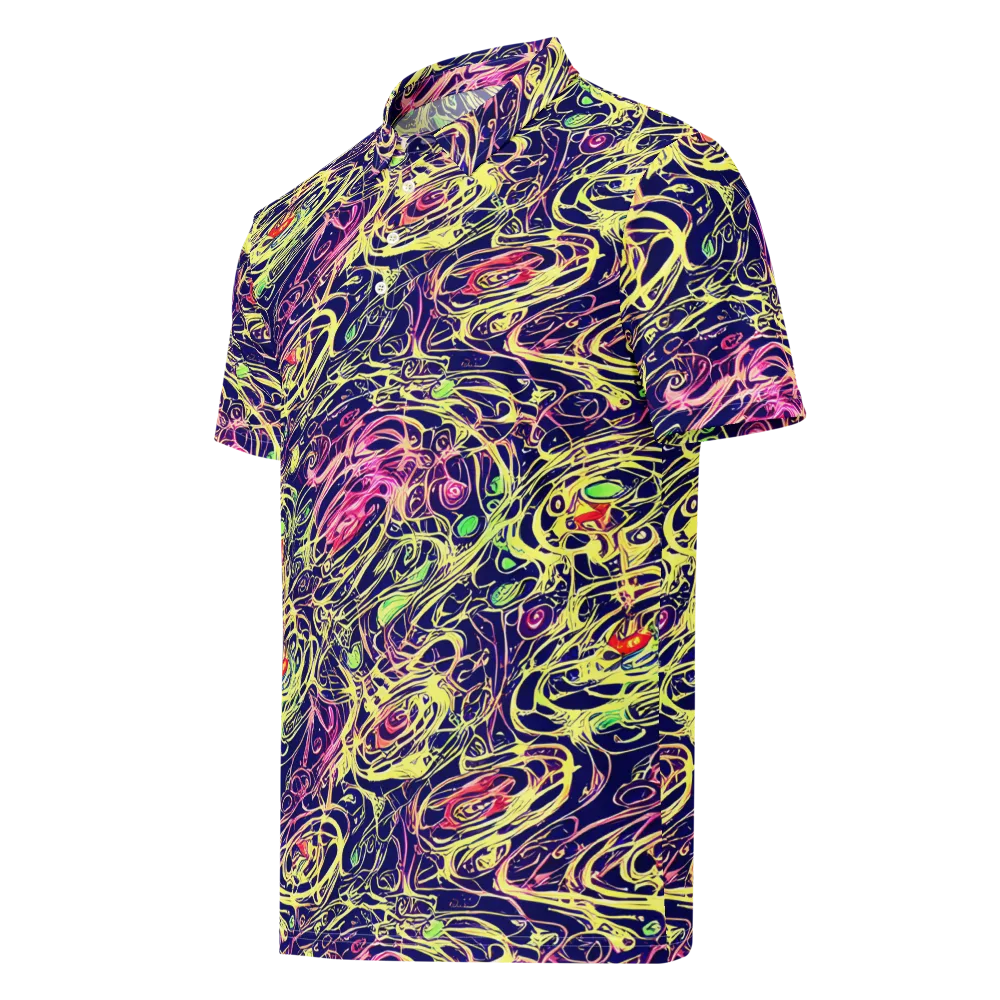 Lemon Ink Riptide on Men's Slim Fit Polo Shirt — Left Front
